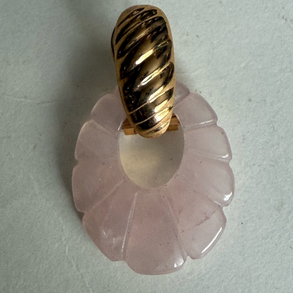 Gold and Pink Rose Quartz Convertible Earrings - Picture 5 of 11